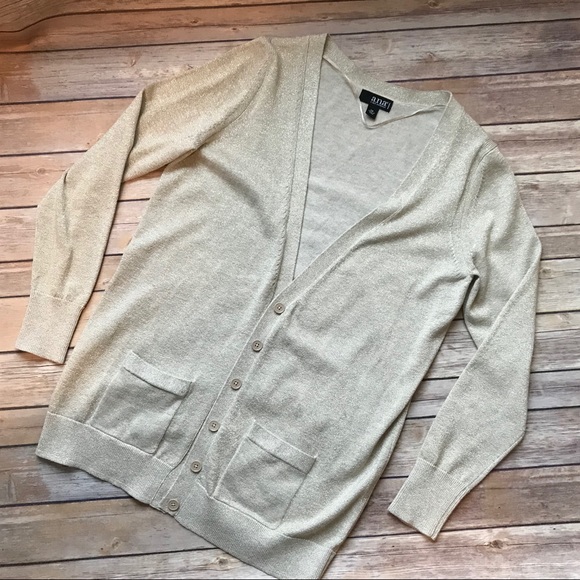 a.n.a Sweaters - 💚a.n.a. Gold Shimmer Button Down Cardigan